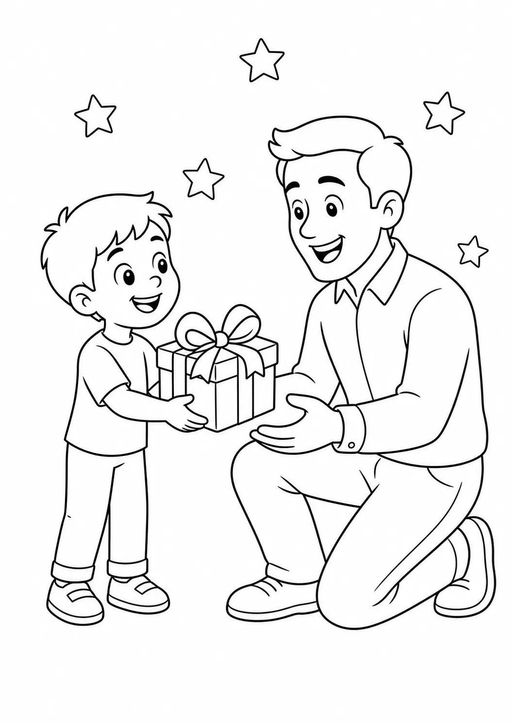 Tranh tô màu Ngày của Cha miễn phí có thể in hình quà tặng cho cha