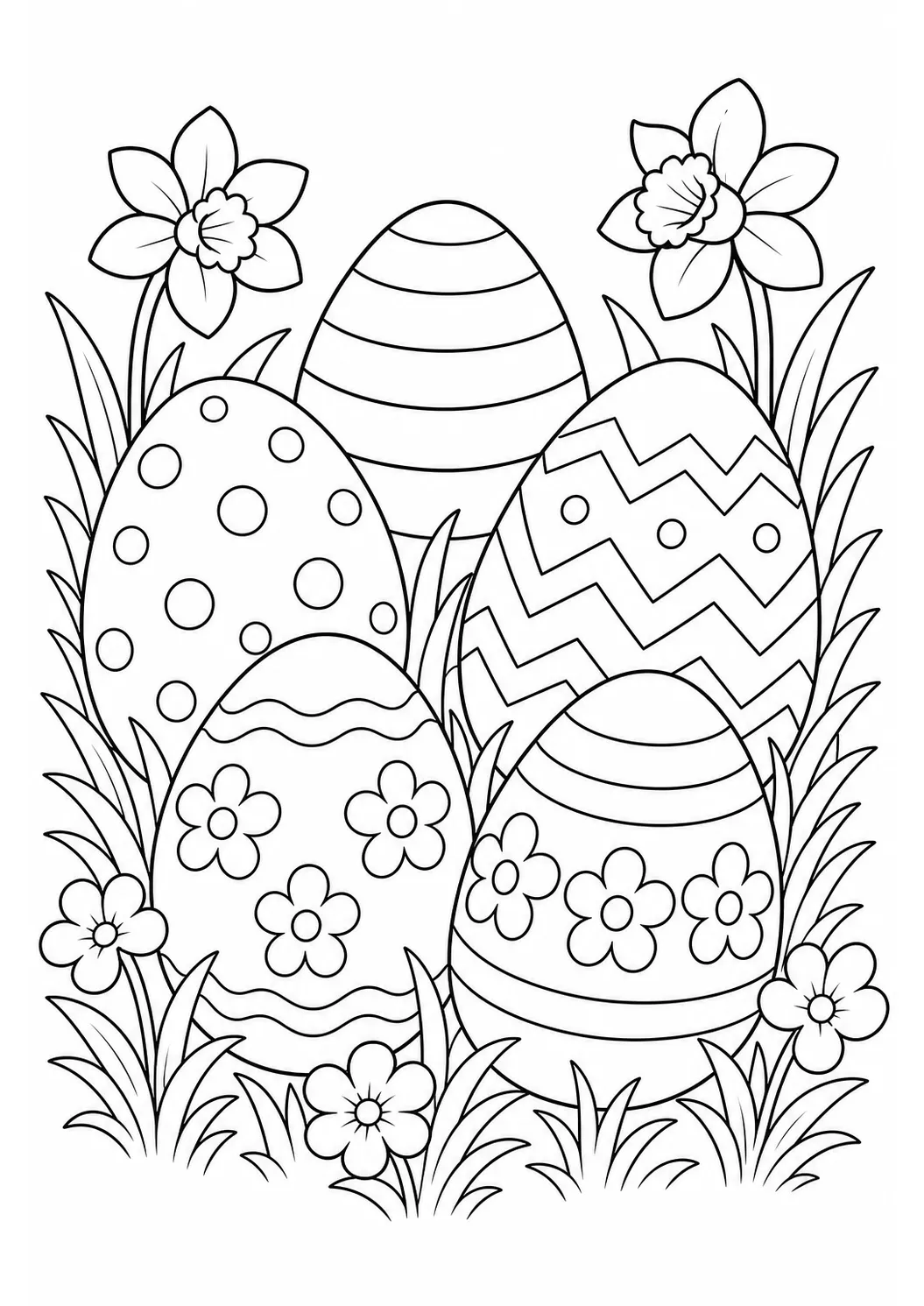 Coloriage de Pâques gratuit à imprimer : œuf décoré