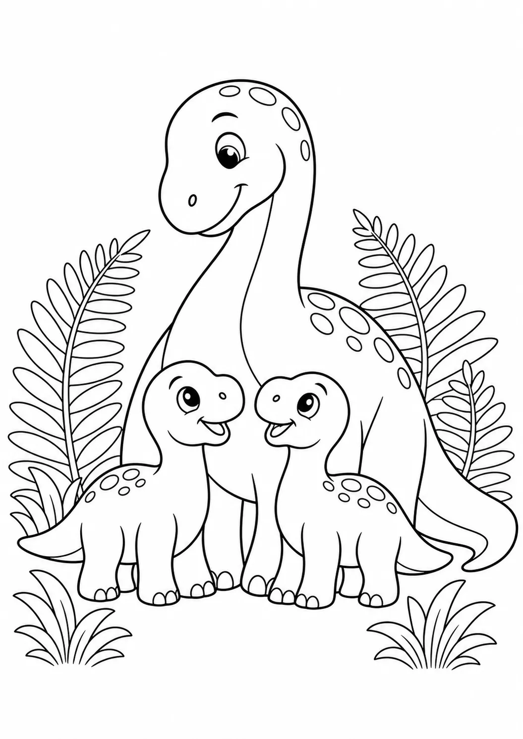Cozy dinosaur family free printable dinosaur coloring page