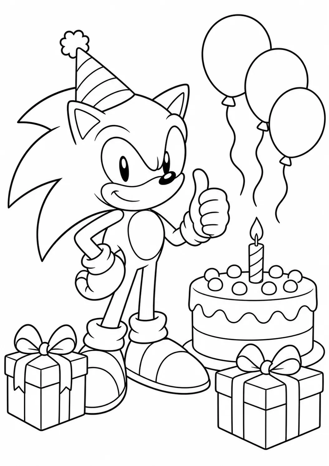 Sonic birthday party free printable Sonic coloring page