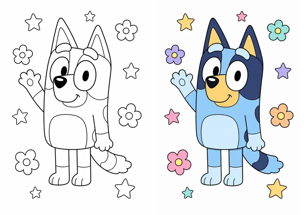 Bluey coloring pages free printable preview