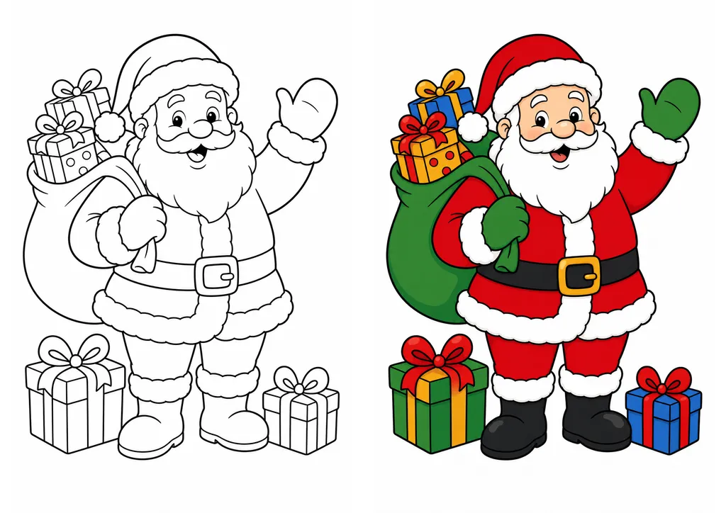 Vista previa de páginas para colorear de Navidad gratuitas e imprimibles