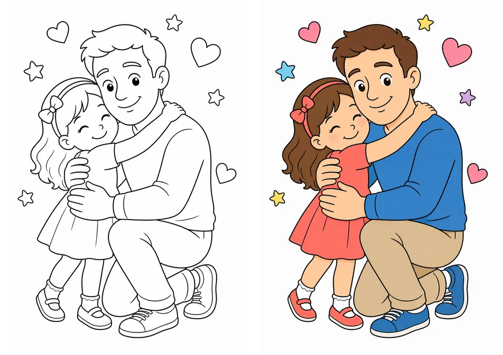 Vista previa de páginas para colorear del Día del Padre gratuitas e imprimibles