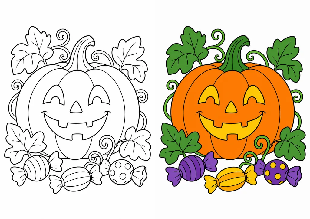 Vista previa de páginas para colorear de Halloween gratuitas e imprimibles