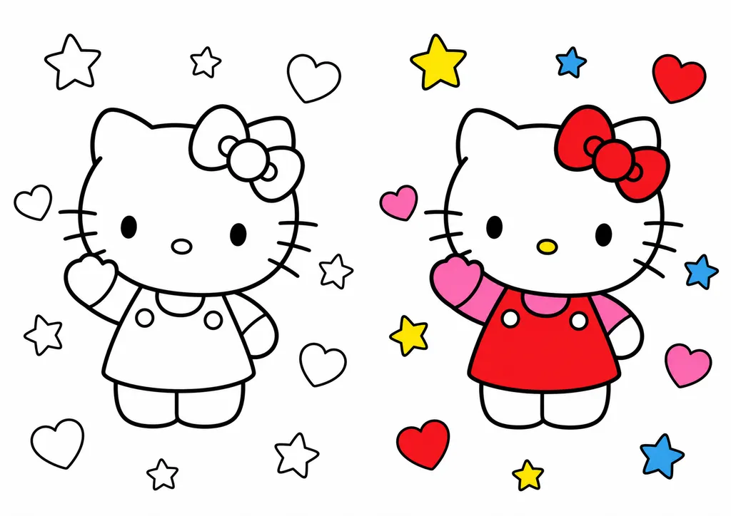 Hello Kitty coloring pages free printable preview
