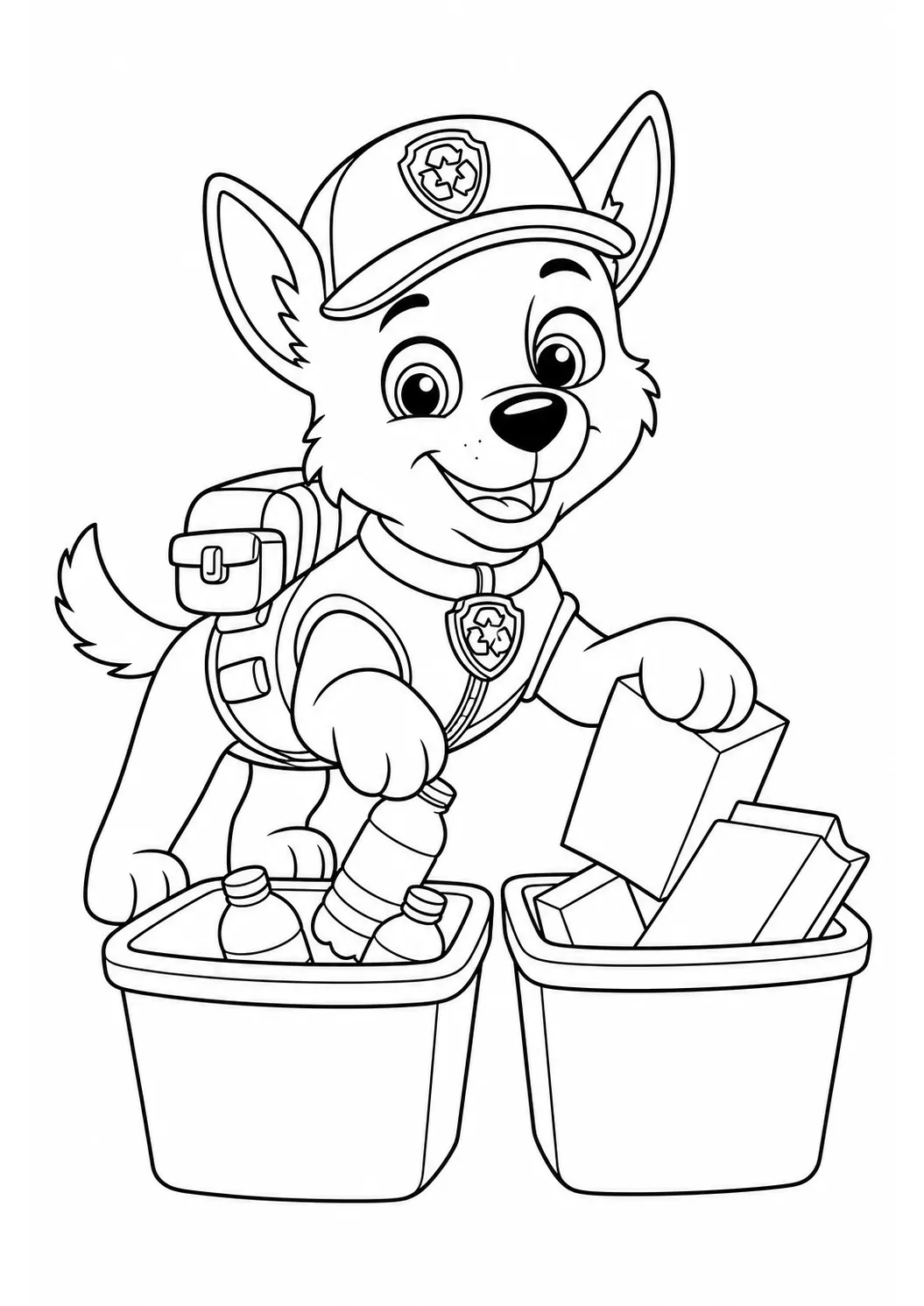 Tranh tô màu PAW Patrol Rocky tái chế bảo vệ môi trường miễn phí có thể in