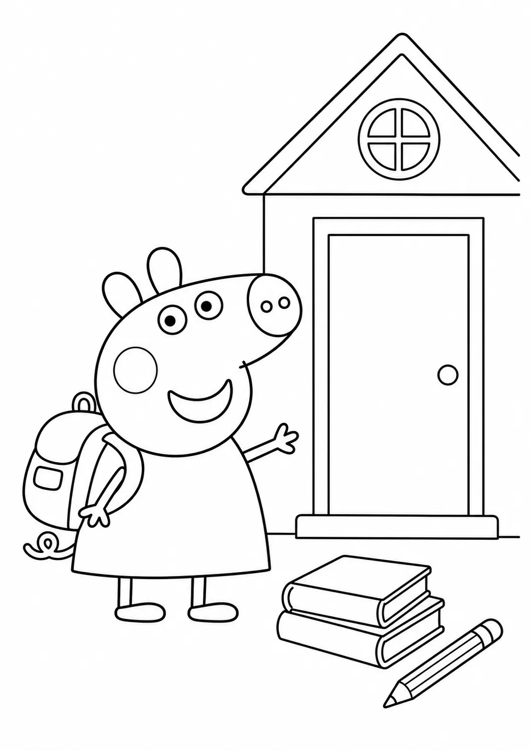 Peppa in der Schule – kostenloses Peppa Wutz Ausmalbild