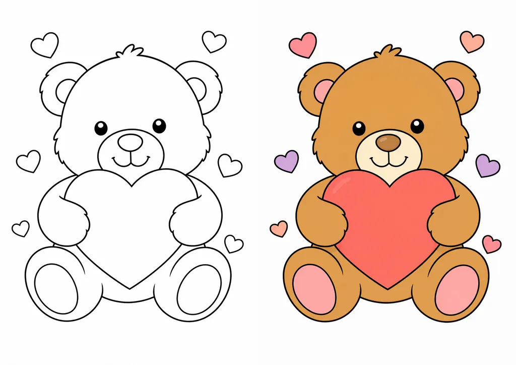 Vista previa de páginas para colorear de San Valentín gratuitas e imprimibles